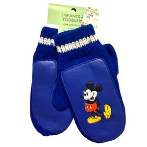 Vintage Mickey Mouse Infant/Toddler Mittens Walt Disney Productions NWT Knit